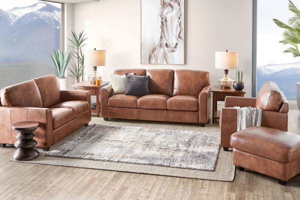 Wesley Brown Leather Loveseat