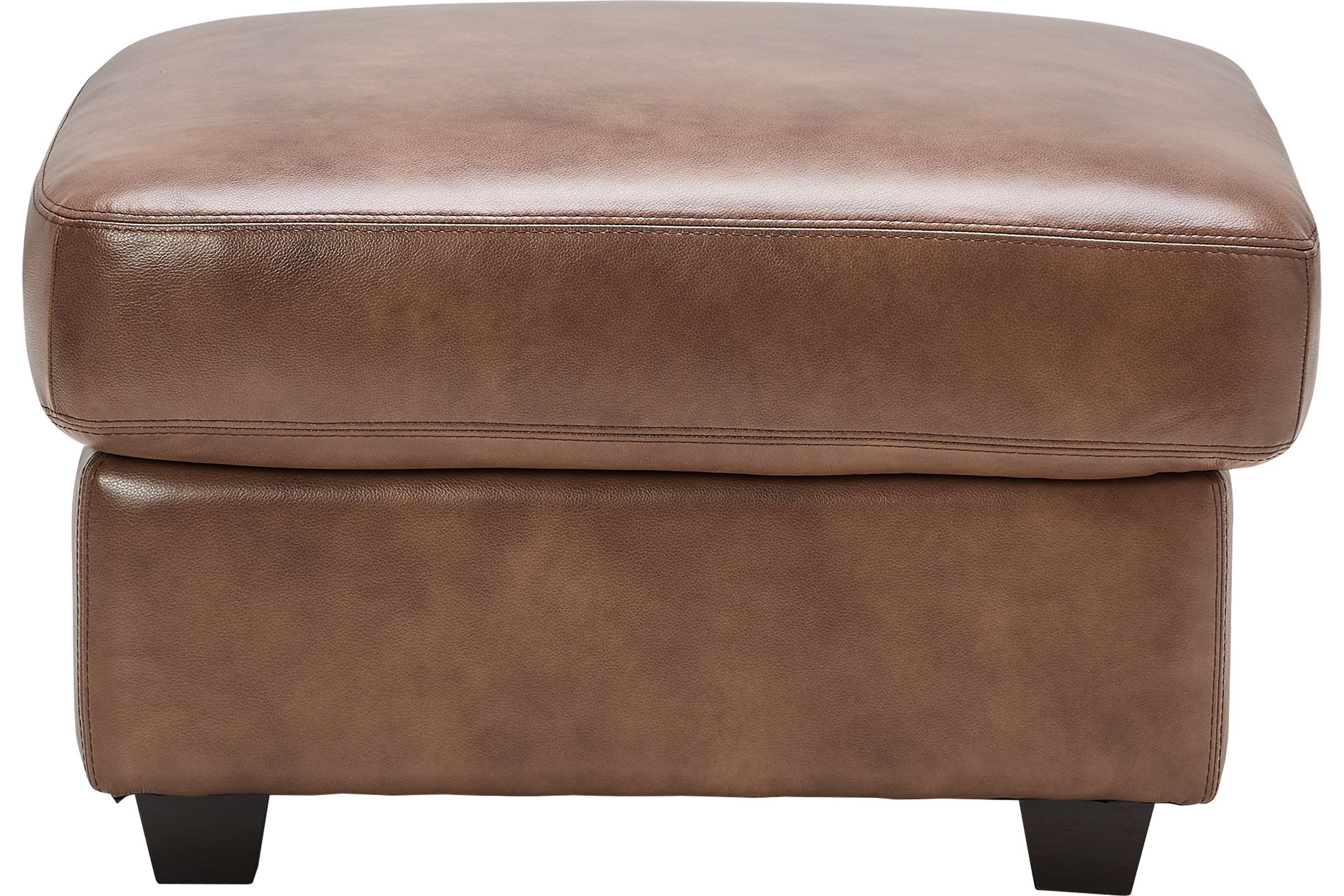 Wesley Brown Leather Ottoman at Gardner White