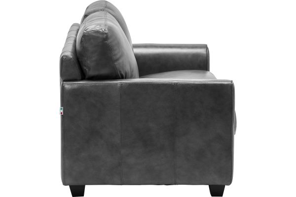Wesley Grey Leather Loveseat