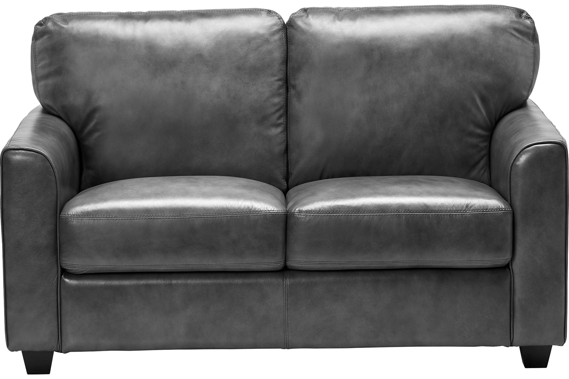 Wesley Grey Leather Loveseat at Gardner White