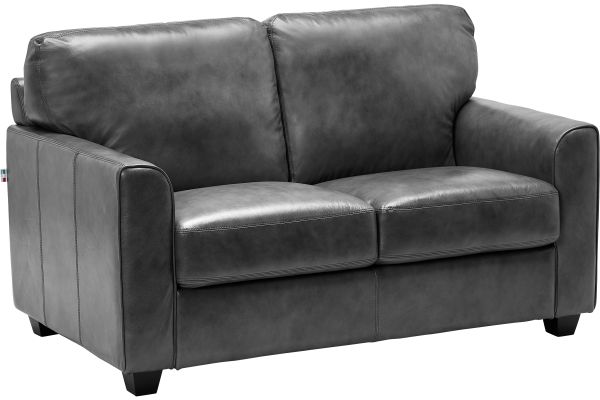 Wesley Grey Leather Loveseat