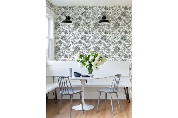 Ada Black Floral Wallpaper