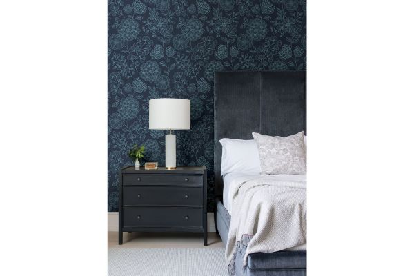 Ada Indigo Floral Wallpaper