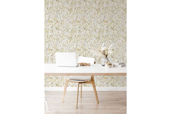 Leandra Yellow Floral Trail Wallpaper