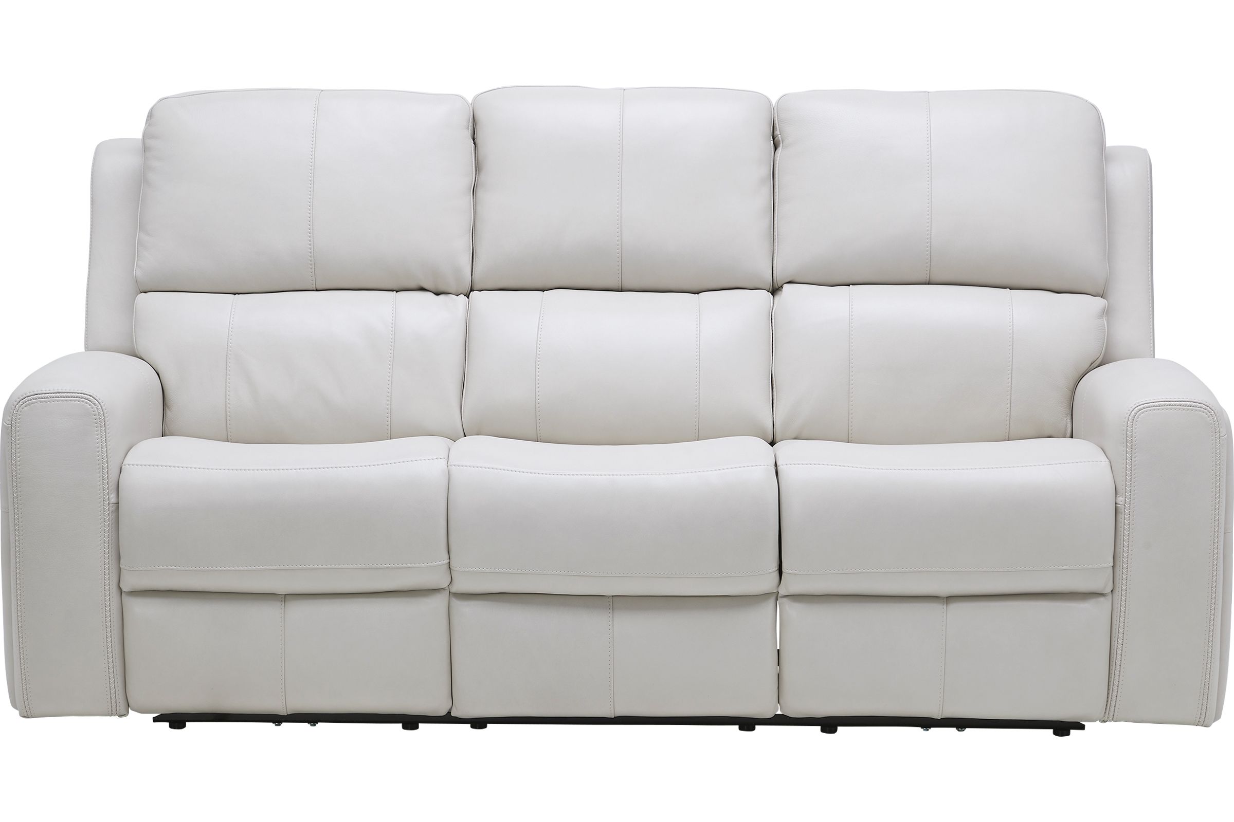 Linton Cream Leather Triple Power Reclining Sofa at Gardner White
