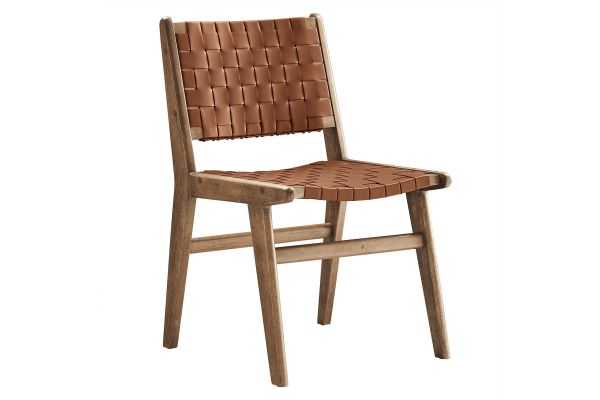 Saoirse Faux Leather Wood Dining Side Chair - Set of 2