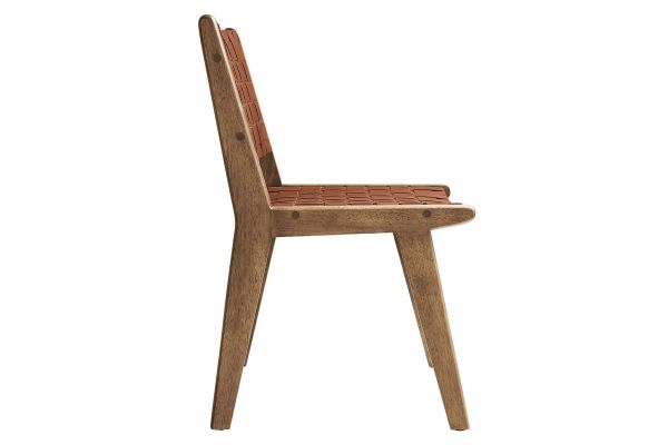 Saoirse Faux Leather Wood Dining Side Chair - Set of 2