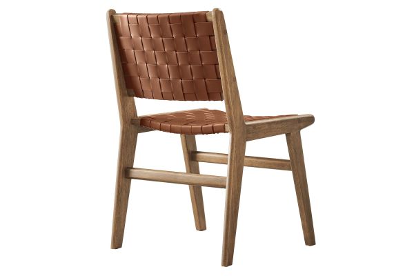 Saoirse Faux Leather Wood Dining Side Chair - Set of 2