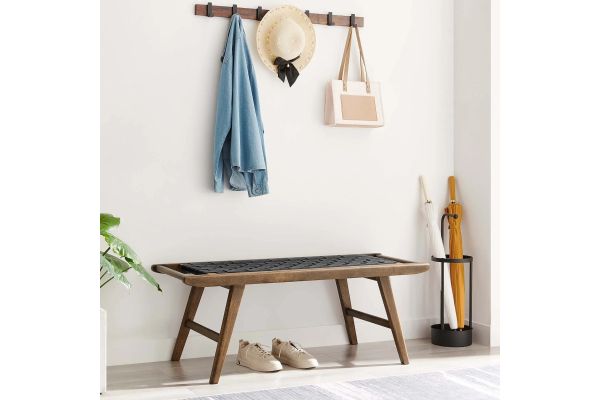 Saoirse 47" Faux Leather Wood Bench