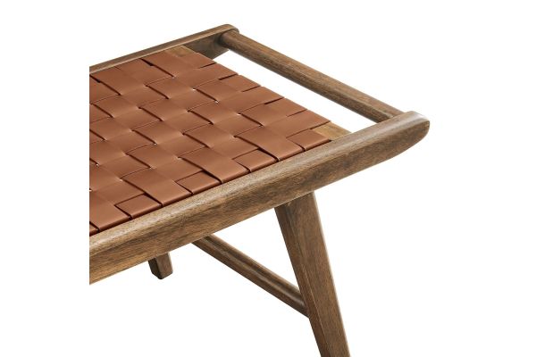 Saoirse 47" Faux Leather Wood Bench