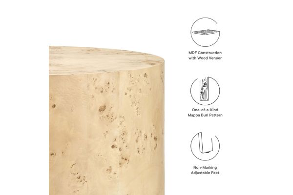 Cosmos 35" Round Burl Wood Coffee Table by Modway