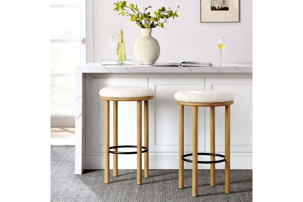 Fable Boucle Fabric Bar Stools Set of 2