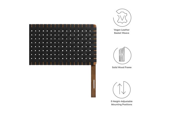 Sparta Weave Vegan Leather King Headboard