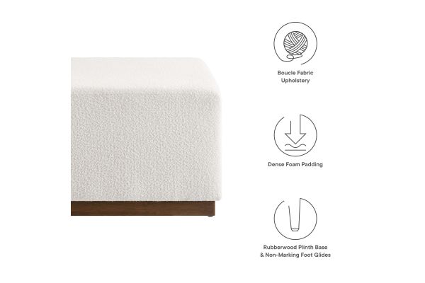 Tilden Large 28" Square Boucle Upholstered Ottoman