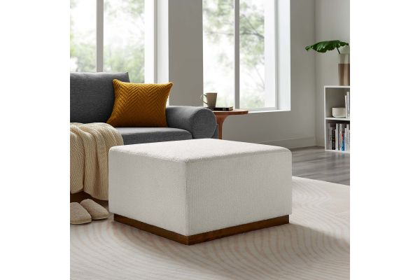 Tilden Large 28" Square Boucle Upholstered Ottoman