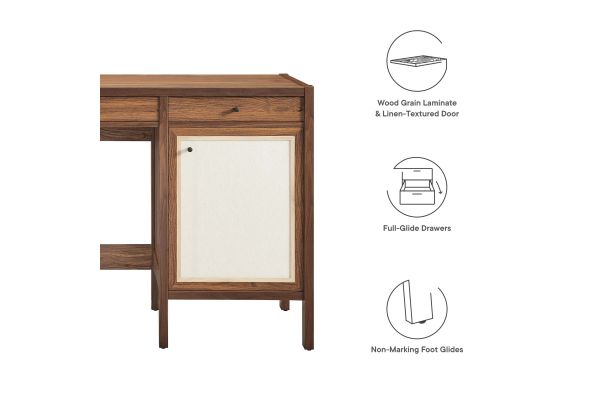 Capri 49" Wood Grain Office Desk