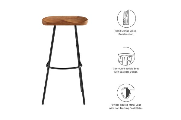 Concord Backless Wood Bar Stools Set of 2