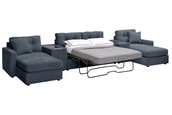 ModularOne Navy 5-Piece Sleeper Sectional with E-Console