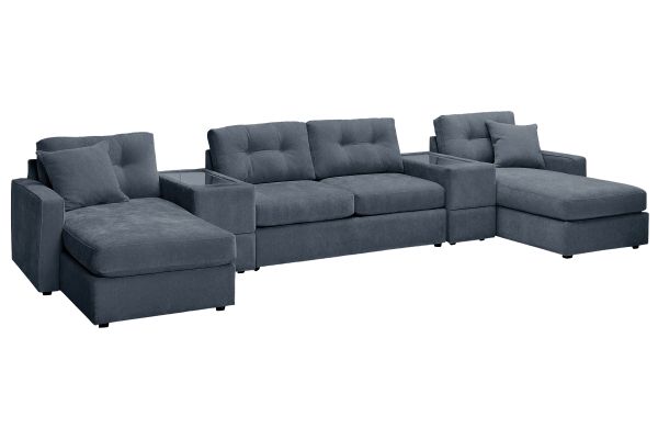 ModularOne Navy 5-Piece Sleeper Sectional with E-Console