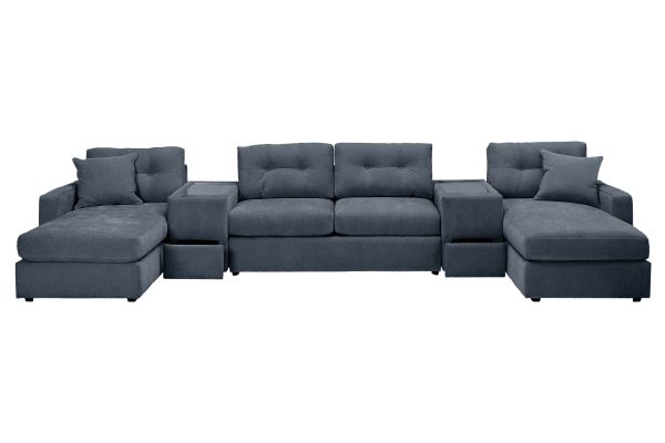 ModularOne Navy 5-Piece Sleeper Sectional with E-Console