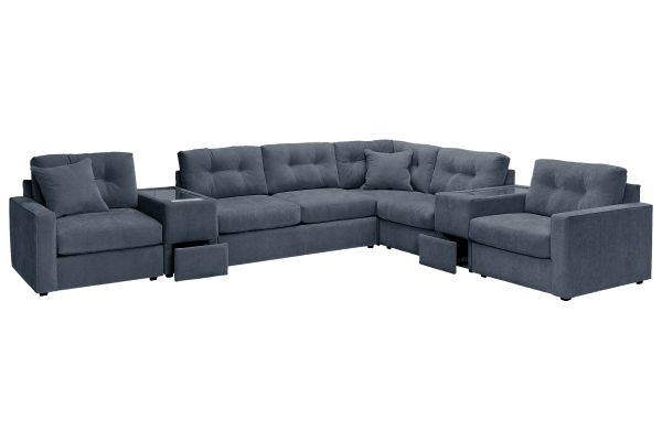 ModularOne Navy 7-Piece Sleeper Sectional with E-Console