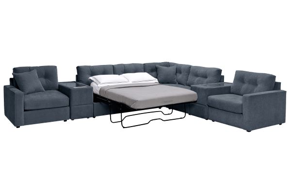 ModularOne Navy 7-Piece Sleeper Sectional with E-Console
