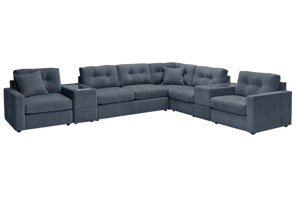 ModularOne Navy 7-Piece Sleeper Sectional with E-Console