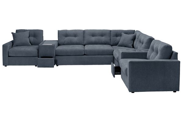 ModularOne Navy 7-Piece Sleeper Sectional with E-Console