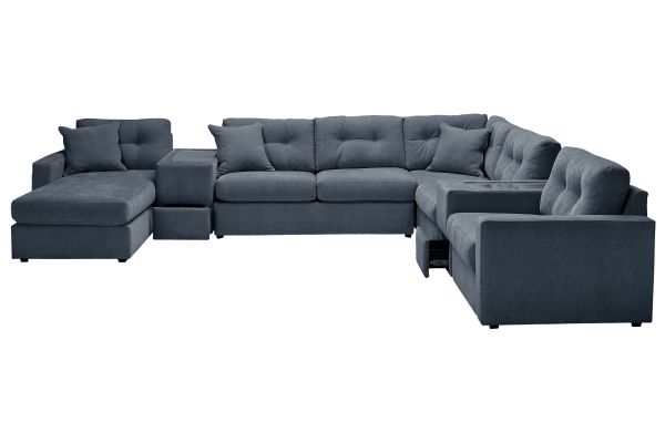 ModularOne Navy 7-Piece Sleeper Sectional with Left Arm Facing Chaise