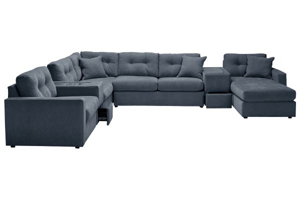 ModularOne Navy 7-Piece Sleeper Sectional with Right Arm Facing Chaise