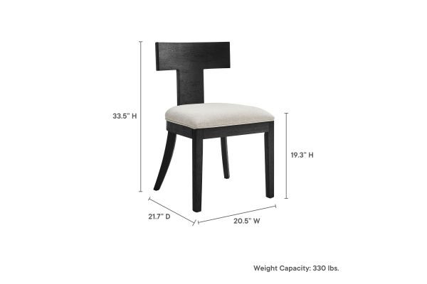 Peregrine Wood and Fabric Upholstered Dining Chairs Set of 2