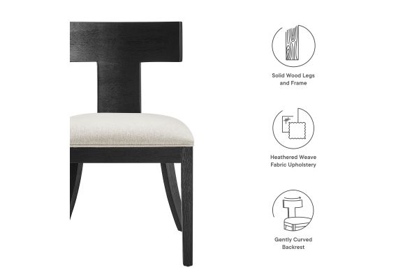 Peregrine Wood and Fabric Upholstered Dining Chairs Set of 2