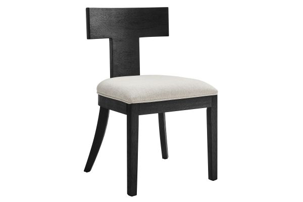 Peregrine Wood and Fabric Upholstered Dining Chairs Set of 2
