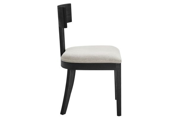 Peregrine Wood and Fabric Upholstered Dining Chairs Set of 2