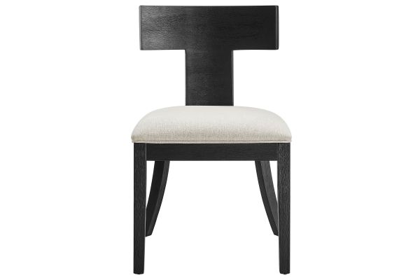 Peregrine Wood and Fabric Upholstered Dining Chairs Set of 2