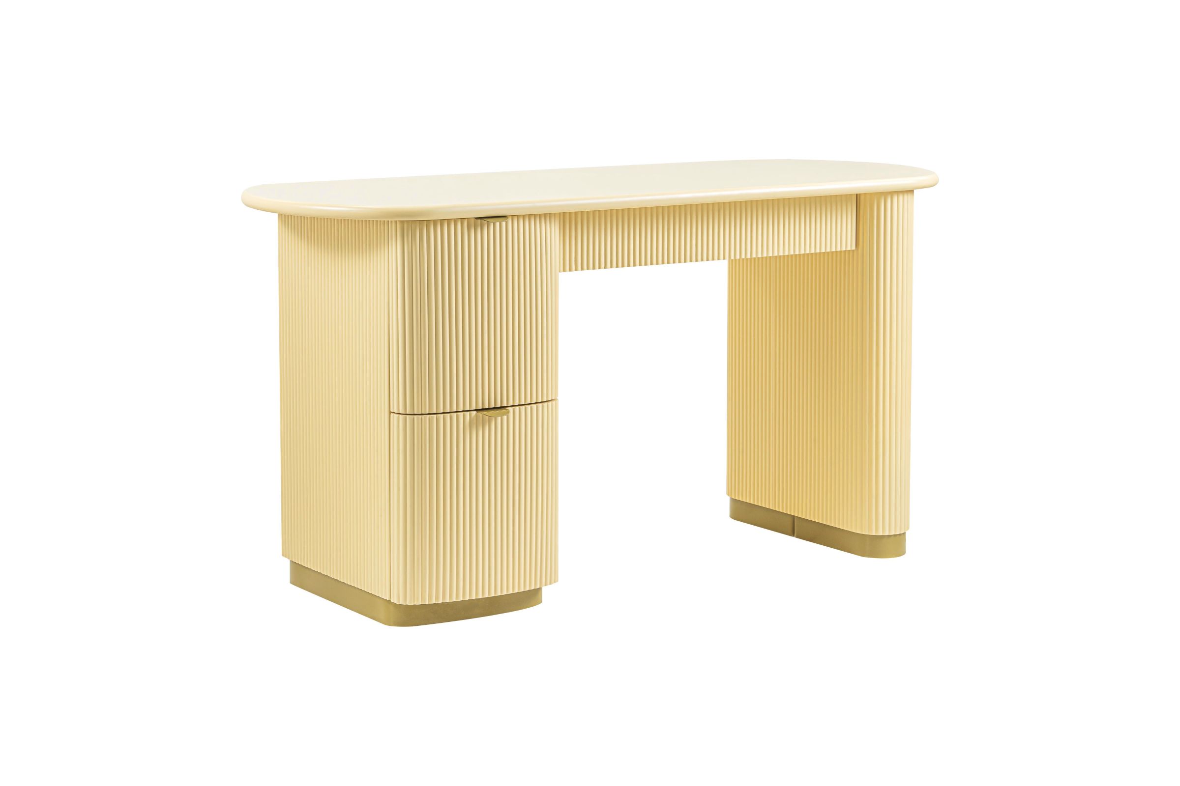 Francesca Yellow Peach 3-Drawer Desk at Gardner White