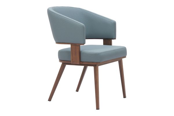 Poise Dining Chair (Set of 2) Azure Gray & Walnut