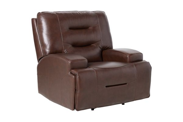Cade Brown Leather Dual Power Recliner