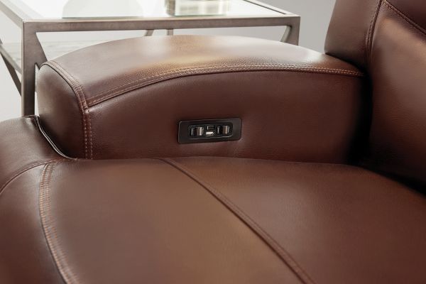 Cade Brown Leather Dual Power Recliner