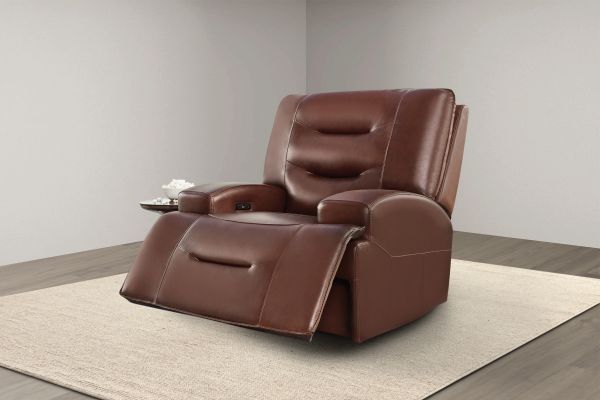 Cade Brown Leather Dual Power Recliner