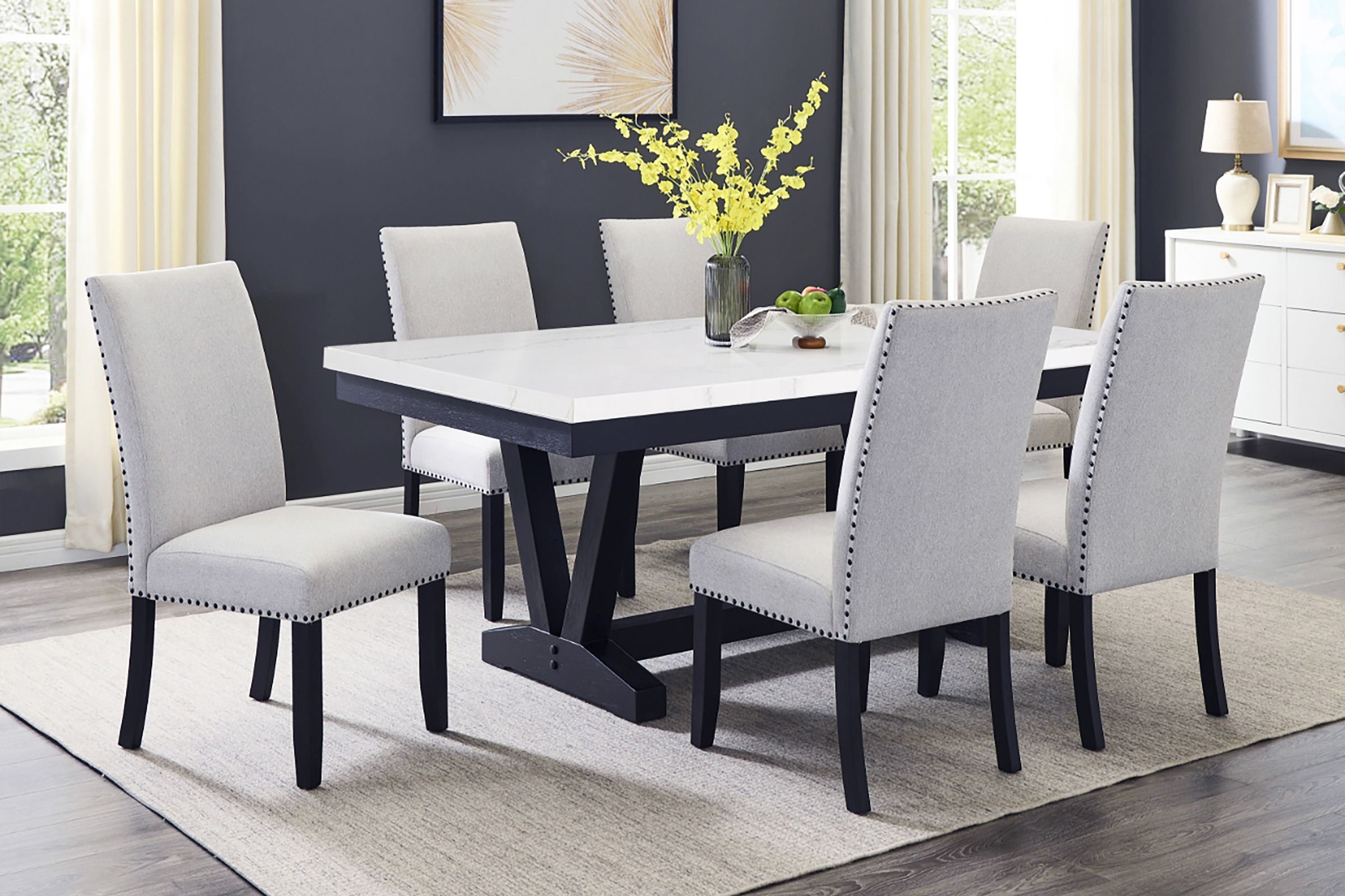 Fraser Table White Chairs at Gardner White