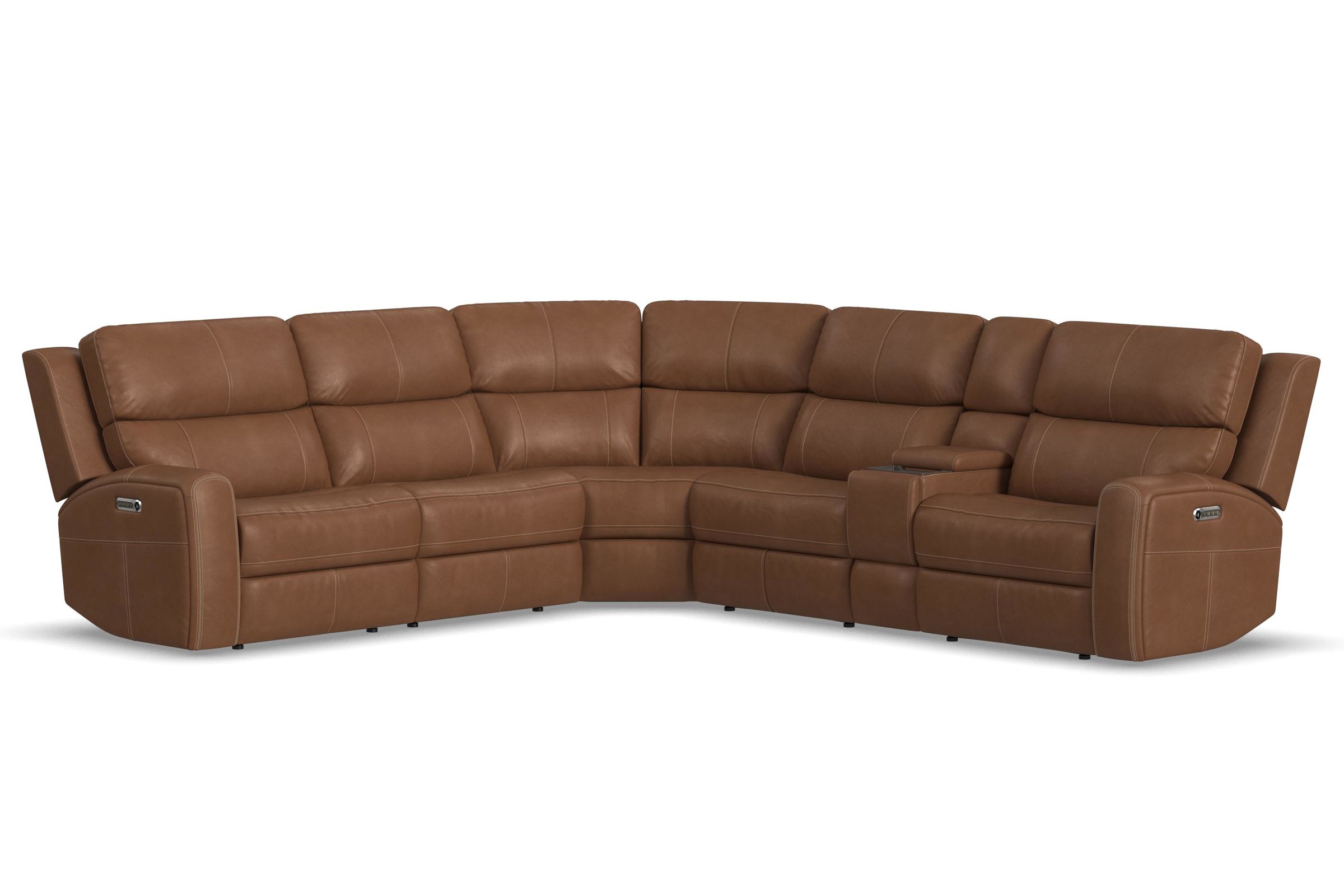 Linton by Flexsteel Caramel 6-Piece Sectional at Gardner White