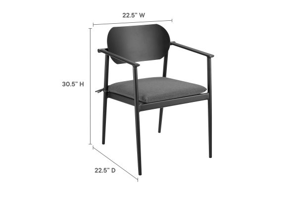 Aeris Stackable Outdoor Patio Aluminum Dining Armchair Set of 2
