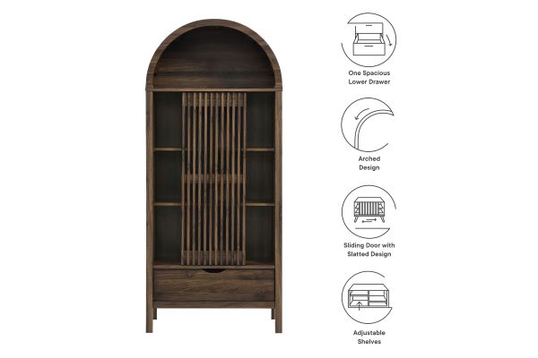 Vaughn 71" Arched Storage Display Cabinet