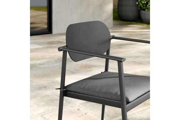 Aeris Stackable Outdoor Patio Aluminum Dining Armchair Set of 2