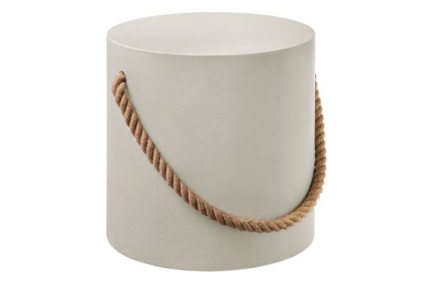 Isera Indoor - Outdoor Patio Rope Concrete Side Table Stool
