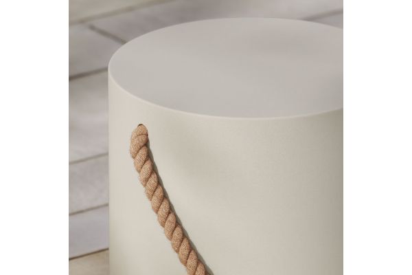 Isera Indoor - Outdoor Patio Rope Concrete Side Table Stool