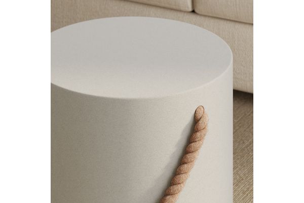 Isera Indoor - Outdoor Patio Rope Concrete Side Table Stool