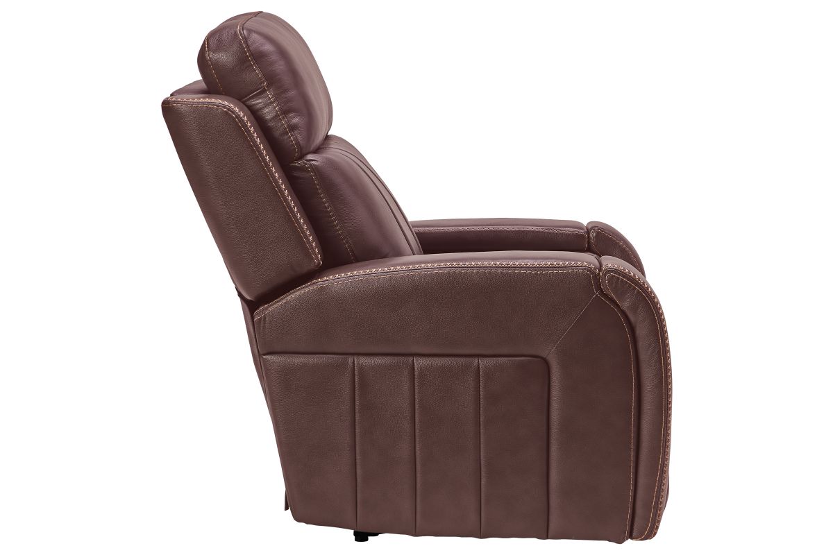 Maverick Brown Audio Triple Power Leather Recliner 8