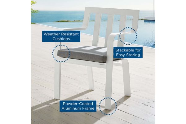 Baxley Stackable Outdoor Patio Aluminum Dining Armchair